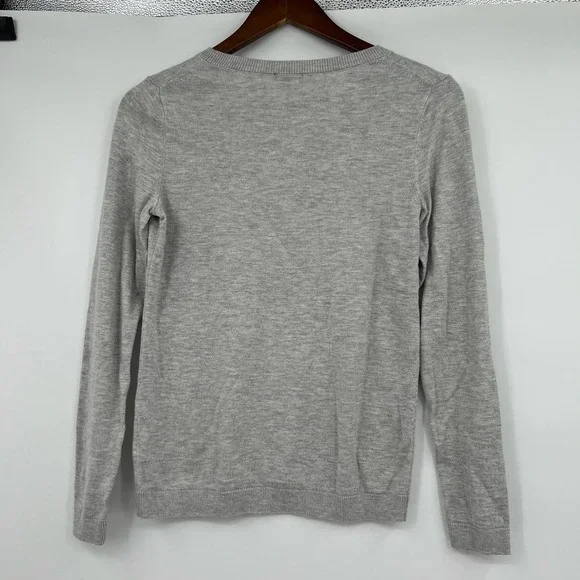 Talbots Lightweight Pullover Gray Nautical Anchor Sweater Beaded Rope size XS - Picture 3 of 5